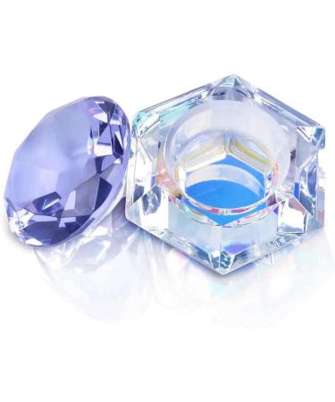 yeeplant Fashion Diamond Glass Nail Powder Cup - Portable Manicure Crystal Bowl with Lid Holder for Care Tool - Buy Online on GoSupps.com