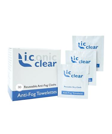 Iconic Clear Premium Reusable Antifog Wipes 30ct Box 150 uses