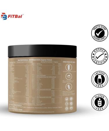 Belgian Chocolate Vegan Plant Protein Powder - Diabetic Care | 250g - 24g Protein 3.32g Glutamine 7 Servings - Buy Online on GoSupps.com