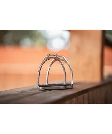 Equinate Stirrups Luna 10cm Stainless Steel | Anti-Slip Rubber Tread | Durable for Adults & Children | Set of 2 - Buy Internationally - Buy Online on GoSupps.com