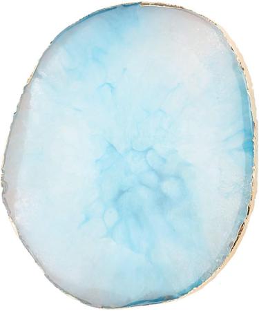 Resin Stone Manicure Palette Gilded Edge Nail Art Pallet Nail Art Mixing Palette Nail Art Paint Palette for Lipstick Pigment Mixing(Blue) - Buy Online on GoSupps.com