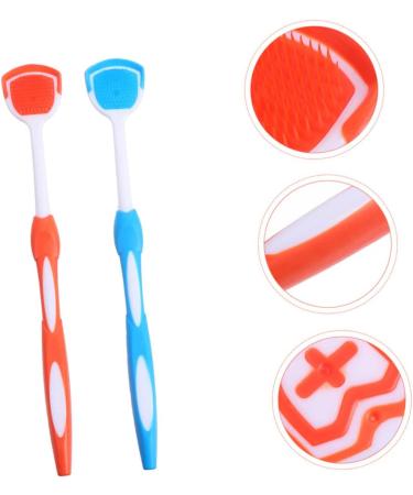 Buy Healvian 10 STK Professional Tongue Cleaning Brush | Fresh Breath & Oral Care Tools - Blue & Orange | International Shipping Available - Buy Online on GoSupps.com