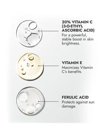 20% Vitamin C Serum 30ml | With Vitamin E & Ferulic Acid | Glowing & Brightening Skin | Anti-Aging Serum. for Wrinkles Fine Lines & Dark Spots | All Skin Types 30ml - Buy Online on GoSupps.com