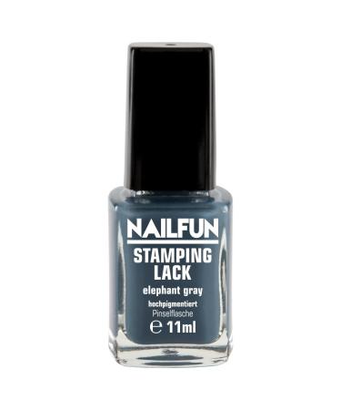 NAILFUN Stamping Polish Elephant Gray 11ml in the glass brush bottle