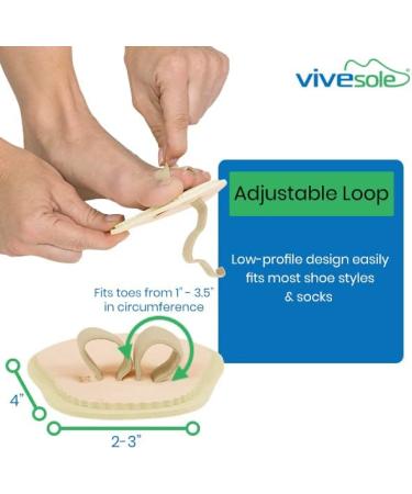 ViveSole Double Hammer Toe Splint Pair - Toe Corrector for Women - Budin Toe Straightener - Bunion Separators - Big Toe Brace Wraps for Men (1 Pair) - Buy Online on GoSupps.com