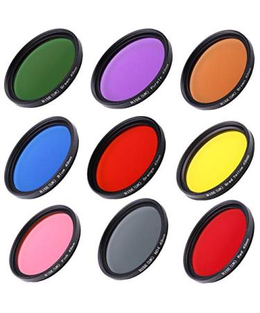43mm Color Filter, Full Color Filter,9Pieces Color Filter Set, Includes Red Orange Blue Yellow Green Brown Purple Pink Gray ND Filters Kit