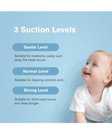 Horigen Rechargeable Electric Nasal Aspirator for Baby | Adjustable 3 Suction Levels | Music & Light Soothing Function | Essential Baby Care Tool in Blue - Buy Online on GoSupps.com