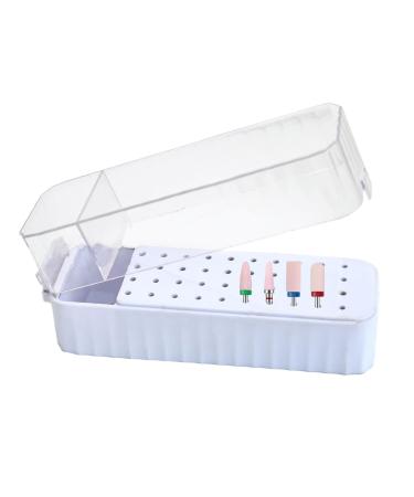 Duroecsain Nail drill case 40-hole organizer for manicure drill bits | Transparent dustproof storage box for sanding enamel gel cuticle care