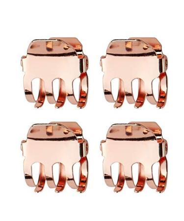 Kitsch Small Hair Clips for Women - Recycled Plastic Small Claw Clips & Mini Claw Clips for Hair  Mini Hair Clips for Thin Hair  Tiny Jaw Clip for Hair | Hair Clips Small Claw  4 Pcs Rose Gold