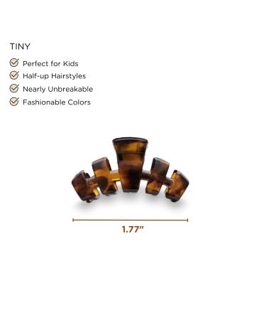 TELETIES Tiny Hair Clip - Strong Grip Bendable Teeth - Ideal for Thin Hair Kids Half-up Hairstyles - Tortoise - Buy Online on GoSupps.com