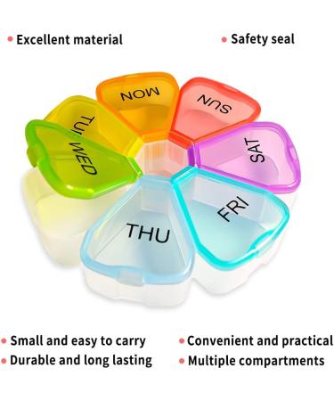 Weekly Pill Organizer - 7 Day Medicine Holder & Travel Case | Colorful 1PCS - International Shipping Available - Buy Online on GoSupps.com