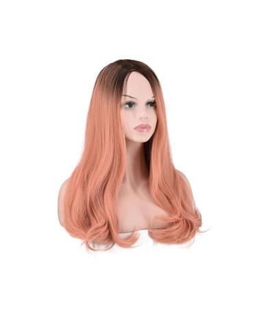 Buy BGHJUE Long Wave Two Tones Black Rooted Orange Heat Resistant Middle Part Wig for Women - Stylish & Durable - Buy Online on GoSupps.com
