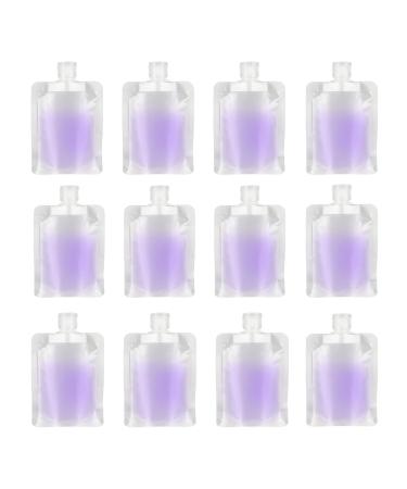IETONE 10 Pieces 100 ml Transparent Clamshell Packaging Bag Plastic Stand Up Spout Pouch Portable Travel Fluid Makeup Packing Bag for Lotion/Shampoo/Face Cream/Hand Soap/Mask Mud