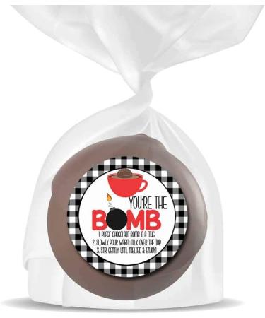 You're The Bomb Red Mug with Buffalo Plaid Border All-Occasion Hot Cocoa Bomb Sticker Labels - Buy Online on GoSupps.com