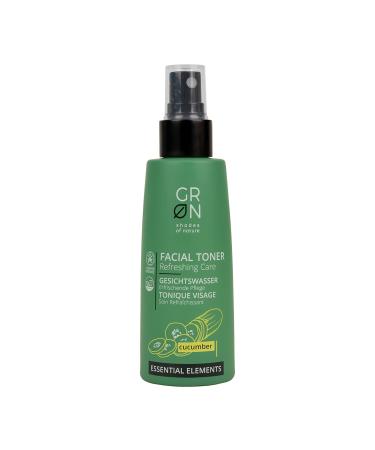 GRN[Green] Organic Face Toner Refreshing Facial Treatment - Organic Cucumber - for Normal and Combination Skin - Toning and Cleansing Dirt - Vegan - 75 Ml