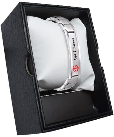Buy Medical Alert ID Bracelet Classic Steel for Type 2 Diabetes - Free Link Removal Tool Included - Upgrade Your Safety Today - Buy Online on GoSupps.com