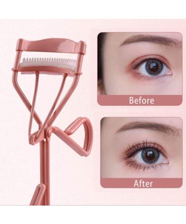 Eyelash Curler with Comb and 2 Silicone Refill Pads - Pink Beauty Makeup Tool for Women and Girls - Buy Online on GoSupps.com