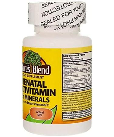 Nature's Blend Prenatal Formula Multivitamin 100 Tabs - 100 Count Pack | 1AA26 - Buy Online on GoSupps.com