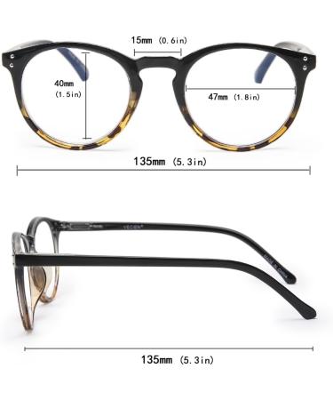 Vecien 3-Pack Reading Glasses - Spring Hinge Design Ultra-Clear Visibility Available in Black/White Black/Yellow Blue/Yellow 4.0 Diopters - Stylish & Comfortable for Men & Women - Buy Online on GoSupps.com