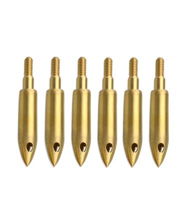 MILAEM 6 Pcs 125 Grain Archery Whistle Broadheads Copper Signal Arrowheads Archery Targeting Whistle Arrow Tips for Crossbow and Compound Bow Yellow 3 hole