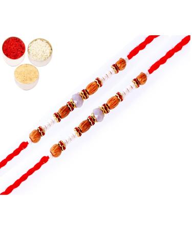 Ghasitaram Gifts Rakhi for Brother Rakhis Online - Set of 2-6332 Fancy Thread Rakhis Set of 2 Rakhis