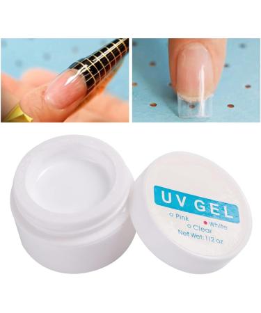Nail Extension Gel Solid Gel Glue for Nail Tips Manicure UV Gel Builder Nail Glue for Nail Art Rhinestone DIY Manicure Home Salon(White) - Buy Online on GoSupps.com