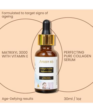 Premium Anti-Aging Collagen Serum by Ammuri - Infused with Matrixyl 3000 Hyaluronic Acid Peptides and Vitamin E for Visibly Reduced Fine Lines and Wrinkles - Buy Online on GoSupps.com
