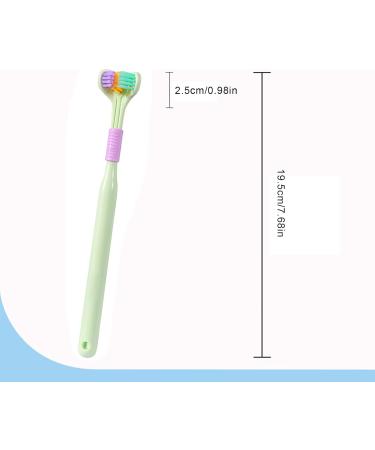 Ultra-Fine Three-Sided Toothbrush for Adults & Children with Autism - Soft Bristles for Complete Tooth & Gum Care - Green (19.5x0.5 cm) - Buy Online on GoSupps.com