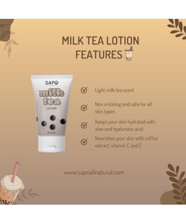 Milk Tea Lotion - Moisturizing Hand & Body Cream with Boba Scent - Aloe, Hyaluronic Acid, Vitamin C & E - 2.3 Fl Oz - Buy Online on GoSupps.com