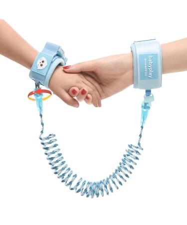 Anti Lost Belt/Locked Anti-Lost Child Safety Wrist Link 360 Degree Rotating Joint Reflective Children Wrist Reins Safety Adjustable 1.5M Toddler Wrist Strap for Walking(Blue)