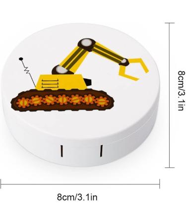 Caterpillar Crane Round Case For Contact Lens Kit Storage Box with Mirror Printed - Buy Online on GoSupps.com