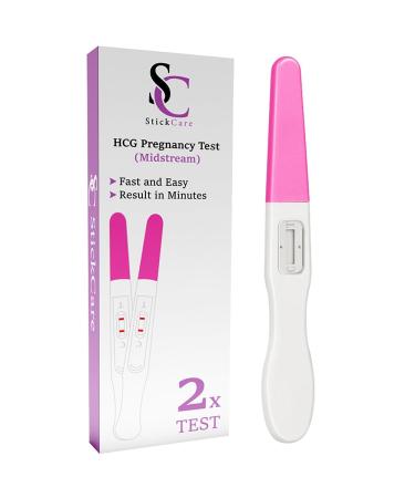 StickCare Pregnancy Test Fast Response Early Detection HCG Pregnancy Midstream Home Test Kit 2 Count (Pack of 1) - Buy Online on GoSupps.com