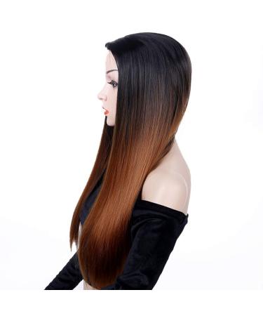 Buy SHIYID Long Straight Brown Wigs for Women - Synthetic Middle Part Pink Two Tone Wig | Perfect Gifts for Her - Buy Online on GoSupps.com
