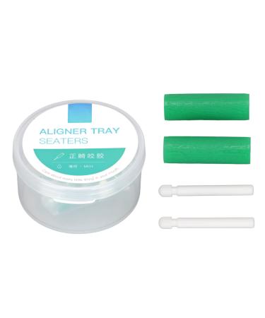 2 Pack Orthodontic Chews Gum Oral Care Aligner Chews with Mint Flavor and 2 Handles