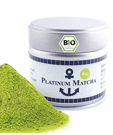 Platinum Bio Matcha from Japan Ceremonial Grade Pesticide -Free Tee Powder Extra Business 30 G can mild intensive green tales suitable for Matcha Latte Smoothie ceremonial quality green tea (1 Pack) Platinum