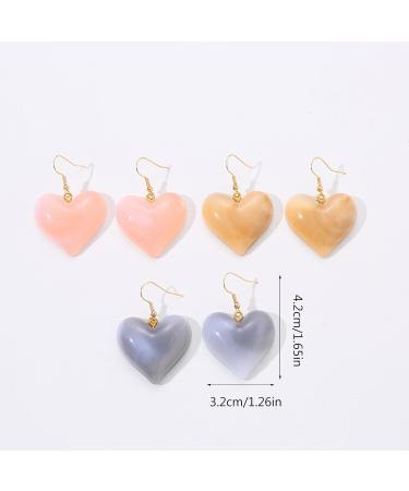 Buy Feyley Earrings - 3 Pairs Korean Fashion Minimalist Hook Vintage Y2K Peach Heart Party Jewelry for Women & Girls - Buy Online on GoSupps.com