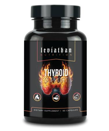 Leviathan Thyroid Support | Energy & Thyroid Health & Iodine Supplement Selenium Zinc Manganese Copper L Tyrosine Guggul Support for Women & Men