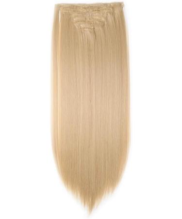 Silk-co Long Straight Hairpiece Extensions Clip in 23 inch Synthetic Heat Resistant - Dark Blond&Bleach Blond - Buy Online on GoSupps.com