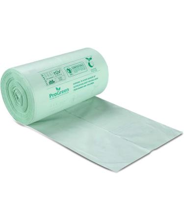 ProGreen 2.6 Gallon Compostable Bags - 100 Count | Biodegradable, Extra Thick Kitchen Trash Bags for Food Scraps and Yard Waste | ASTM D6400 Certified - Buy Online on GoSupps.com