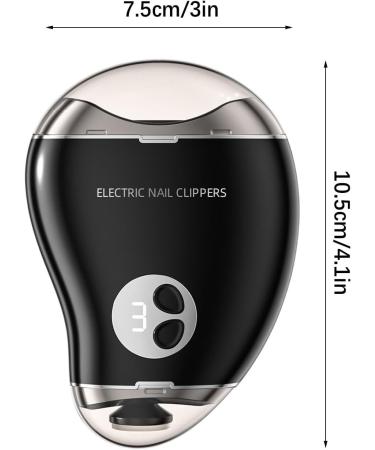 Electric Nail Clippers - Safe Double ABS Nail Clippers | Rechargeable Electric Nail Clippers 500mAh | Electric Nail Clippers for Adults Mango Shape 3 Speed | Nail Buffer Black - Buy Online on GoSupps.com