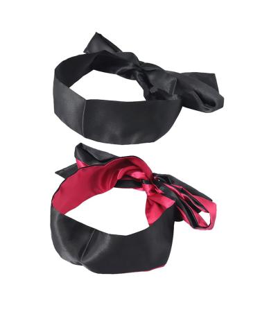 2 Pcs Satin Sleeping Masks Soft Sleeping Eye Masks Silky Sleep Masks Adjustable Night Blindfolds Light Blocking Eye Covers for Couples