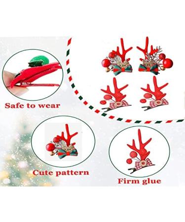 Christmas Hair Clip Alligator Clips 2 Pairs Christmas Reindeer Antler Hair Clip Christmas Tree Pine Cone Cute Elk Horns Pine Cone Christmas Hairpin Deer Horn Ears Hair Pins - Buy Online on GoSupps.com