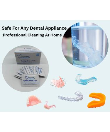 AlignerOff Cleaning Mineral Salts Cleaner Crystals for Aligners, Retainers, Nightguards, & Dentures Removes Stains, Plaque & Odors Daily Safe Formula for Dental Appliances-3g Powder - Buy Online on GoSupps.com