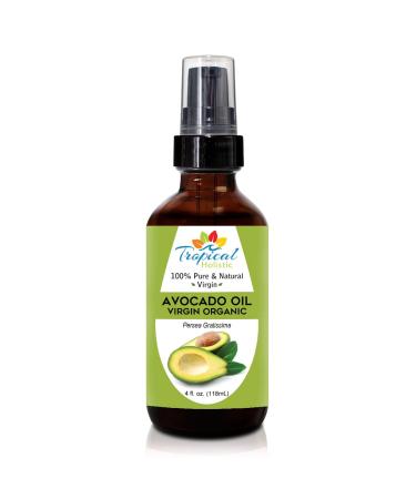100% Pure Avocado Oil 4 oz - Unrefined Virgin Cold Pressed Carrier Oil for Hair DIY Face Skin Nails and Body