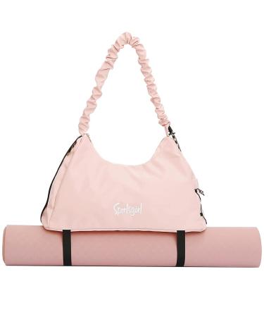 VERPALACE Yoga Mat Bag With Adjustable Elastic Straps,Yoga Bag For Office, Yoga and Gym, Gym Tote Bag for Women with Shoe Compartment & Wet Pocket,Pink