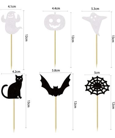 6 Styles of 12 Halloween Themed Toothpick Flags Cheese Markers Food Labels Party Buffet Cheese Labels Delicatessen Board Cheese Board Accessories (black and white ghost) - Buy Online on GoSupps.com