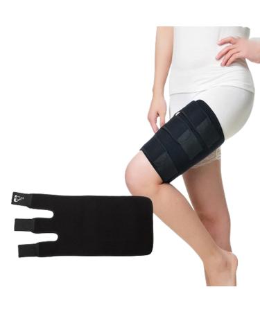 Thigh Wraps Support Adjustable Compression Thigh Sleeve Upper Leg Brace for Women Men Pulled Groin Muscle Injury for Gym Running Fitness Football Badminton Basketball Single