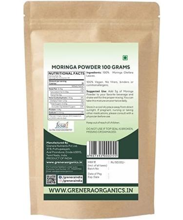 Moringa Leaf Powder 100 gram Vegan Kosher Halal Certified - Buy Online on GoSupps.com