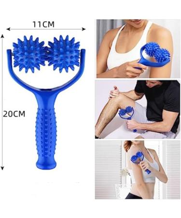 Ultimate Blue Bone Massage Roller with Handle - Interchangeable Fascia Balls for Pain Relief in Arms Legs Back & Shoulders - Buy Online on GoSupps.com