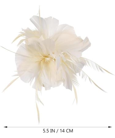 Lurrose 1PC Fascinator Hair Clip Fascinator Hair Pin Hair Clip Fascinator Hair Accessories for Women Wedding Tea Party Hat Beige - Buy Online on GoSupps.com